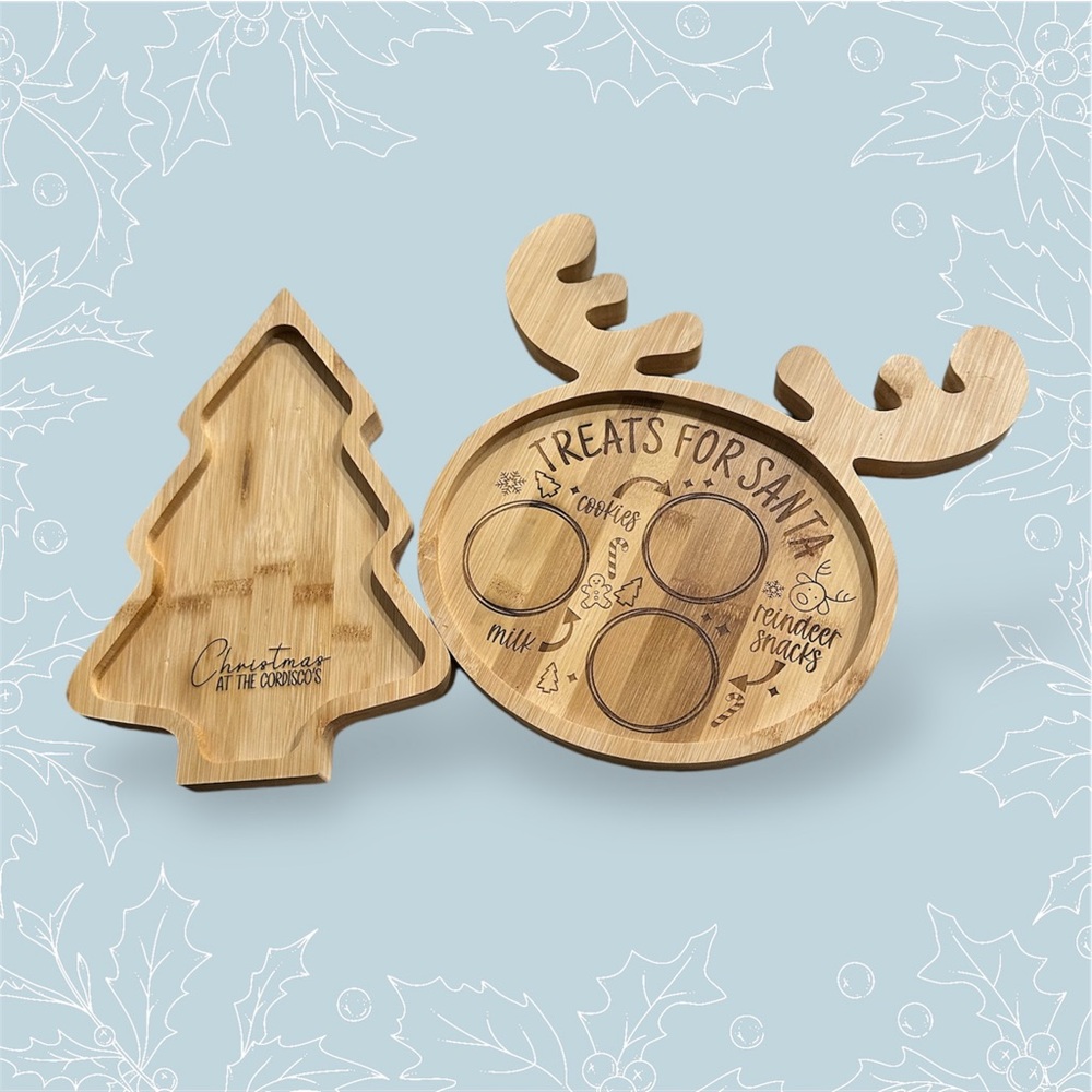 Duo Santa Cookies Cutting Engraved Cutting Board
